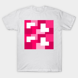 Pink abstract squares tiles pattern T-Shirt